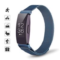 TOMALL Metal Bands Compatible for Fitbit Inspire and Fitbit Inspire HR,Stainless Steel Metal Wristband for Women Men (Small, Blue)