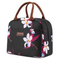 LOKASS Lunch Bag Cooler Bag Women Tote Bag Insulated Lunch Box Water-resistant Thermal Lunch Bag Soft Liner Lunch Bags for women/Picnic/Boating/Beach/Fishing/Work (Black)