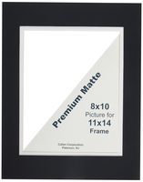 Callen DHC1114-23626 Double Hand Cut Photo Mat with Bevel Edge, 11-Inch x 14-Inch, Black/White Core