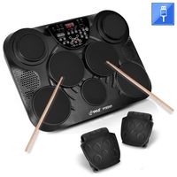 PylePro Portable Drums, Tabletop Drum Set, 7 Pad Digital Drum Kit, Touch Sensitivity, Wireless Electric Drums, Drum Machine, Electric Drum Pads, LED Display, Mac & PC (PTED01)