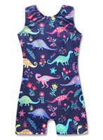 Girls gymnastics Leotards with shorts Dinosaur unitards biketard 9-10 years old