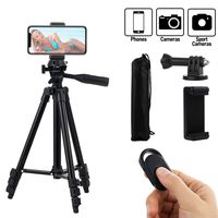 Hitch Phone Tripod, Gopro Tripod 51 Inch 130cm Aluminum Lightweight Smartphone Tripod for iPhone/Samsung/Huawei Cellphone, Camera and Gopro with Bluetooth Remote Control, Carrying Bag and Gopro Mount