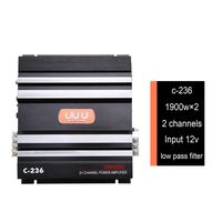 YaeCCC C-236 12V 2 Channel Powerful Car Audio Amplifier Bass AMP Aluminum
