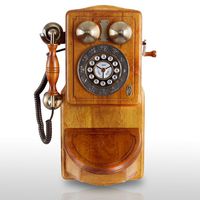 Pyle PRT45 Retro Antique Country Wall Phone - Retail Packaging - Wood