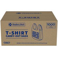 tongta 1000 T-Shirt Thank You Carry Out Retail Plastic Bags Recyclable Grocery Shopping (1-Case)