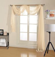 Decotex Premium Quality Sheer Voile Scarf Valance for Home & Event Designs (54" X 216", Beige)
