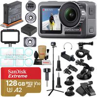 DJI OSMO Action Camera Essential Combo Bundle with SD Card, Extension Rod/Selfie Stick, Tripod & Must Have Accessories