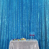PartyDelight Sequin Backdrop Wedding Curtain Special Events, Party (Turquoise, 6FTx6FT)