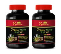 Anxiety Relief and Focus - Organic Hemp Seed Oil 1000 Mg - Hemp Oil Capsules for Energy - 2 Bottles 240 Liquid Capsules