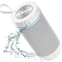 COMISO Bluetooth Speaker Portable Waterproof Outdoor Wireless Speakers with Enhanced Bass, Sync Together, Built in Mic, Auto Off, Up to 24 Hours Playtime for Beach, Shower & Home (White)