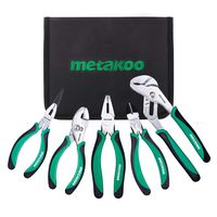 METAKOO Pliers Set, American Needle Nose Pliers, Slip Joint Pliers, Linesman Pliers, Diagonal Pliers, Groove Joint Pliers, 5-Piece Pliers Set For DIY & Home Use