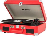 Crosley CR8005C-RE Cruiser II Portable Battery Powered 3-Speed Turntable, Red