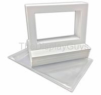 The Display Guys, 25 sets 8x10 inches White Picture Photo Matting Mats Boards (White Core Bevel Cut) + Black Back Boards + Clear Plastic Bags (25pcs white complete set)
