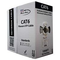Cat6 Plenum White 550MHz 1000FT UTP Solid Bulk CMP Network Cable - US Network Cables