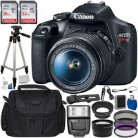 Canon EOS Rebel T7 Digital SLR Camera with 18-55mm EF-S f/3.5-5.6 is II Lens & Accessory Bundle - Includes: SanDisk 16GB & 32GB SDHC Memory Cards + Wide Angle Lens + More