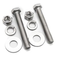 (10 Sets) 5/16-18x3" Stainless Steel Hex Head Screws Bolts, Nuts, Flat & Lock Washers, 18-8 (304) S/S, Fully Threaded by Bolt Fullerkreg