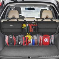 oasser Back Seat Trunk Organizer Hanging Car Organizer Trunk Foldable Cargo Storage with 6 Large Pockets 3 Adjustable Straps