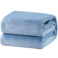 Bedsure Fleece Blanket Queen Size Washed Blue Lightweight Super Soft Cozy Luxury Bed Blanket Microfiber