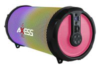 AXESS SPBL1044 Vibrant Plus Black HIFI Bluetooth Speaker with Disco LED Lights In Pink