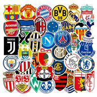 Football Club Logo Stickers Soccer Sports Water Bottles Scrapbook Laptop Cars Skateboard Phone Waterproo Decals 50pcs