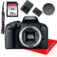 Canon EOS Rebel T7i DSLR Camera Body + 32GB Memory Bundle (7pcs)