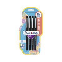 Paper Mate Flair Felt Tip Pens, Medium Point (0.7mm), Black, 4 Count