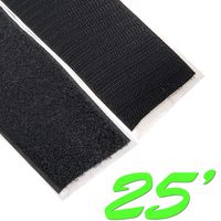 Electriduct 1" Self Adhesive Hook & Loop Sticky Back Tape Fabric Fastener - 25 Feet