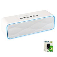 Portable Bluetooth Stereo Speaker, 2X5W Dual Acoustic Drivers, FM Radio & Handsfree Speakerphone, Micro SD Card & USB & AUX Slots for Smart Phone, MP3, iPad, Tablet & More