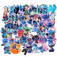 Cartoon Lilo & Stitch Waterproof Laptop Stickers Waterproof Skateboard Snowboard Car Bicycle Luggage Decal 52pcs Pack