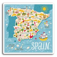 2 x 10cm Spain Spanish Map Travel Vinyl Stickers - Sticker Laptop Luggage #19419 (10cm Wide)