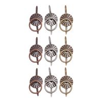 Tim Holtz Idea-ology Ring Fasteners, 9 Brad Fasteners with Fluted Tops and Attached Jump Rings, Nickel, Brass, Copper, Craft Embellishments, TH93060