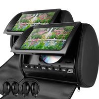 XTRONS Black 2X Twin Car Headrest DVD Player 9" HD Screen USB Sd Slot Game IR Headsets