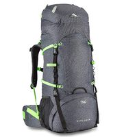 High Sierra Explorer 55L Internal Frame Backpack, Top Load 55 Liter Hiking Backpack, Texture/Black