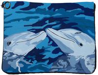 Dolphin Folding Folio Tablet Case Cover with Strap 10 " - From My Original Painting, The Kiss