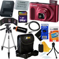 Canon PowerShot SX620 HS 20.2 MP Wi-Fi Digital Camera with 25x Optical Zoom & HD 1080p Video (Red) International Version + Battery & Charger + Tripod + 9pc 64GB Deluxe Accessory Kit w/HeroFiber Cloth