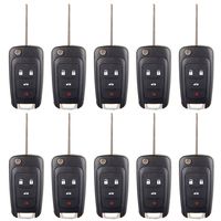 ECCPP Replacement for 10X New Uncut Replacement Keyless Entry Car Remote Flip Key Fob 4-Button for Buick Chevrolet OHT01060512