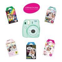 Fujifilm Instax Mini 9 Instant Camera | Includes 2 Rainbow Film Packs (20 Photo Sheets Total) | Auto Lens & Light Exposure Setting | Certified Refurbished (Mint Green)