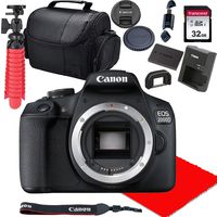 Canon EOS 2000D / Rebel T7 DSLR Camera Body Only (No Lens) + 32GB SD Card + More