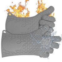 Jolly Green Products Ekogrips Premium BBQ Oven Gloves | Best Versatile Heat Resistant Grill Gloves | Insulated Silicone Oven Mitts for Grilling | Waterproof | Forearm Protection | Grey, L/XL