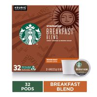 Starbucks Breakfast Blend Medium Roast Single Cup Coffee for Keurig Brewers, 32 Count