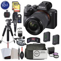 Sony Alpha a7 III Mirrorless Digital Camera with 28-70mm Lens with Deluxe Striker Bundle: Includes - Memory Cards, Large Tripod, Camera Bag, FilterSet, Extra Battery, Cleaning Kit, and More