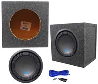 Alpine S-W10D4 10" 1800w Dual 4-Ohm Car Audio Subwoofer+Sealed Sub Box Enclosure