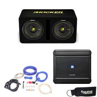 Alpine MRV-M500 Amplifier and a Kicker DCWC102 Dual CompC 10" Subwoofers in Ported Enclosure 2-Ohm - Includes Wire kit