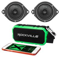 Pair Memphis Audio PRX27 2.75" 30 Watt Car Speakers+Portable Bluetooth Speaker