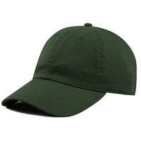 The Hat Depot 300N Washed Low Profile Cotton and Denim Baseball Cap (Dark Green)