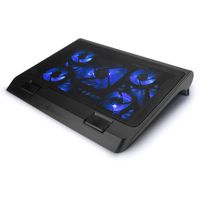 ENHANCE (REFURBISHED) Gaming Laptop Cooling Pad Stand with LED Cooler Fans, Adjustable Height, Dual USB Port for 17 inch Laptops - 5 Ultra Quiet High Performance Fans 2630 RPM & Built-in Bumpers