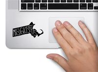 ExpressDecor State Name Massachusetts Keypad Computer Laptop Symbol Decal Family Love Car Truck Sticker Window (Black)