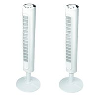 Honeywell HYF023W Comfort Control Tower Fan, Wide Area Cooling, White (2 Pack)