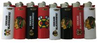 8pc Full Size Set NHL Chicago Black Hawks Hockey Bic Lighters Cigarette