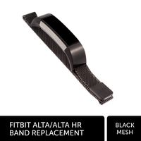 WITHit Designer Stainless Steel Mesh Replacement Band for Fitbit Alta/Alta HR, Black - Secure, Adjustable, Fitbit Watch Band Replacement with Magnetic Closure, Fits Most Wrists